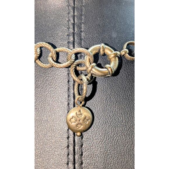 Patricia Nash Black Faceted Glass Antiqued Gold/Bronze Pendant Chain Necklace - Picture 5 of 5